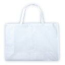 作品収納バック不織布製 大 白 マチ付(15cm)(スケッチ用具・イーゼル 多目的バッグ 終業式 大荷物 持ち帰り 学期 教材 ペイント 学期末 画用紙)