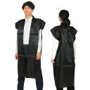 サテンロングハッピ(ハチマキ付) 大人用L(大) 黒(記念品・その他 体育祭 運動会 衣装 応援 はっぴ 法被 半被 無地 長)