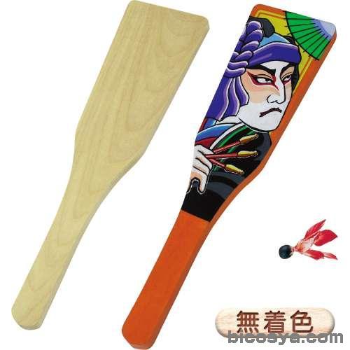 はごいた1枚・羽根付[メール便不可]（工作キット 木製玩具 伝統玩具 昔の遊び お正月 和正月）のサムネイル