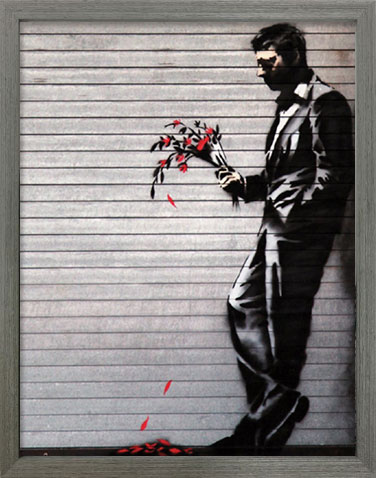 アートフレーム バンクシー Banksy Wither iba-61734 絵画 壁掛け おしゃれ アートパネル 花束 男性 送料無料