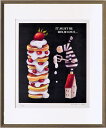 アートフレーム やぶがみ ようこ しまうまとケーキ(C4014) zyy-61259 絵画 壁掛け おしゃれ かわいい 送料無料