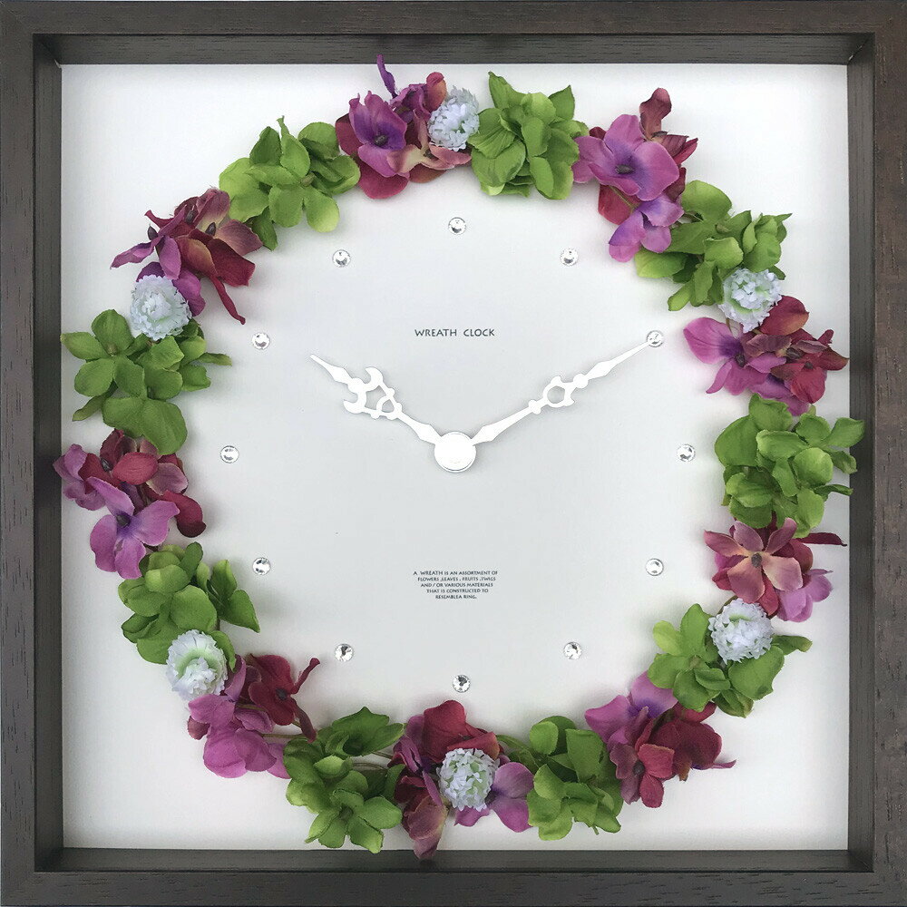 おしゃれなフラワークロック おしゃれ フラワークロック ハイドレンジア Wreath Clock Hydrangea mix cwc-52876 送料無料