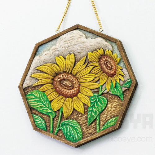 乐天商城 - 八角かべかざり（木彫 木彫材）