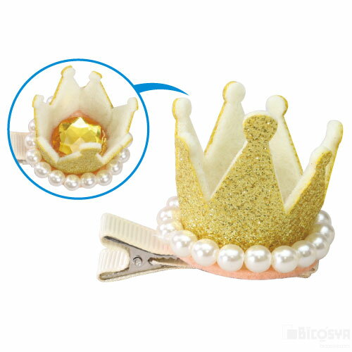 キラキラクラウン（ヘアクリップ付）金 あす楽対象[メール便不可]（運動会 応援アイテム 体育祭 仮装 ハロウィン 衣装 コスプレ 学芸会 ダンス 王冠 お姫様 王子様　）