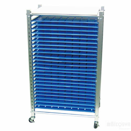 絵画作品乾燥棚(プラダン棚板仕様)25段 PB-25F 送料無料[メール便不可]（備品 作品乾燥棚・画板整理箱・画板）（個人宅配送不可）