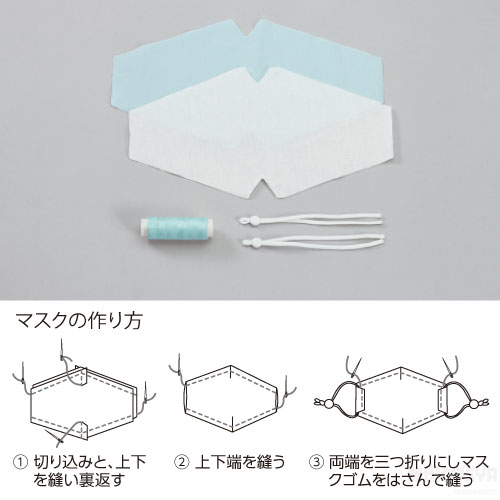 学校教材の専門店 美工社の手作り立体マスクキット カーキ（イベント 衛生用品）｜アングル2