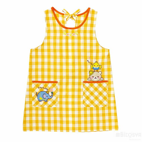 Rakuten - アニマルギンガムチェックエプロン イエロー（知育玩具 その他 子供会 プレゼント イベント 景品）