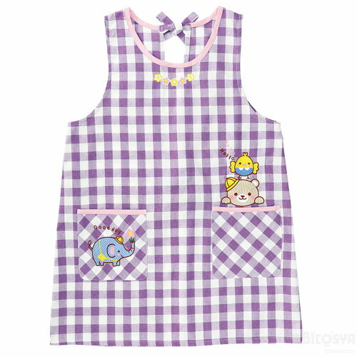 Other - アニマルギンガムチェックエプロン パープル（知育玩具 その他 子供会 プレゼント イベント 景品）