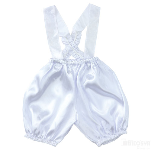 ソフトサテンサロペット かぼちゃパンツ J 白（運動会 衣装ベース 運動会 仮装 文化祭 演劇 学芸会 手作り ハロウィン お遊戯会 かわいい）