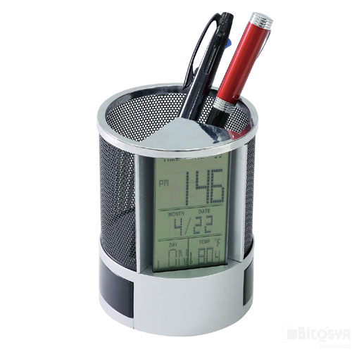 ペン立て時計(小物入れ付)（記念品・その他 その他 卒業 記念品）