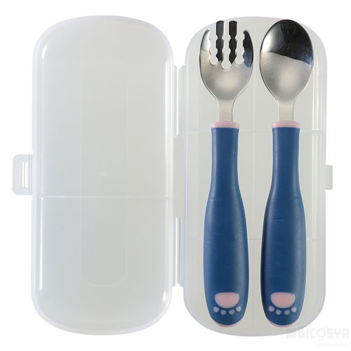 Rakuten - 曲げれるサポートスプーン&フォークセット(ケース付)（イベント 衛生用品 食事補助 介助 持ち運び ポータブル）