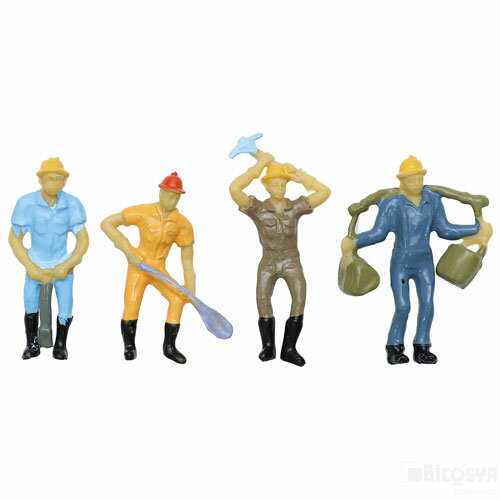 乐天商城 - ジオラマ模型 工事現場の人 1/42 10個組（工作キット ホビー 模型趣味 人間 情景模型）