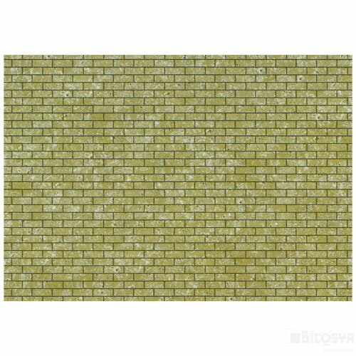 ジオラマタックシート レンガ カーキ 1/12 5枚組（工作キット ホビー 模型趣味 モールド入り 時短 情景..