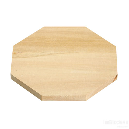 ディスプレイのベースに！ サイズ：対辺180×12mm セット内容：本体×1 重量：190g 材質：木（イエローポプラ） 八角ベース［メール便：80］（工作キット ホビー 模型趣味 ベース 木製 ジオラマ ビネット）