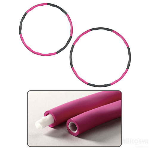 フィットネスフラフープピンク×グレー（記念品・その他 その他 室内 運動 トレーニ...