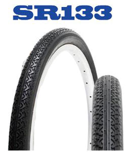 Rakuten - shinko シンコー スタンダードタイヤ タイヤ・チューブ ペア巻 フラップ付 ［SR133］ 黒 18x1．75