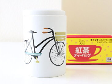 キャニスター コーヒー 紅茶 おすすめ 陶器 自転車柄 自転車 北欧 保存容器 自転車モチーフ 嬉しい プレゼント ギフト インテリア おしゃれ かわいい カワイイ 自転車雑貨 ダニカ ナチュラル ホワイト