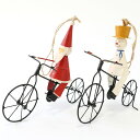 クリスマス オーナメント 自転車乗り サンタ スノーマン バイク 自転車 自転車モチーフ 自転車雑貨 自転車カフェ サンタとスノーマン 可愛い 人形 飾り サイ...