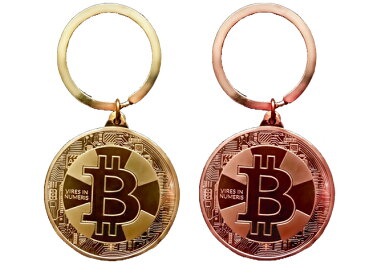 キーホルダー 自転車 鍵 ビットコイン レプリカ 飾り 仮想通貨 バーチャル通貨 ビットコインモチーフ ゴールド コイン レプリカコイン Bitcoin メダル ★おもちゃ ジョークグッズ★金運 存在感 キラキラ ゴージャス キーリング バッグチャーム