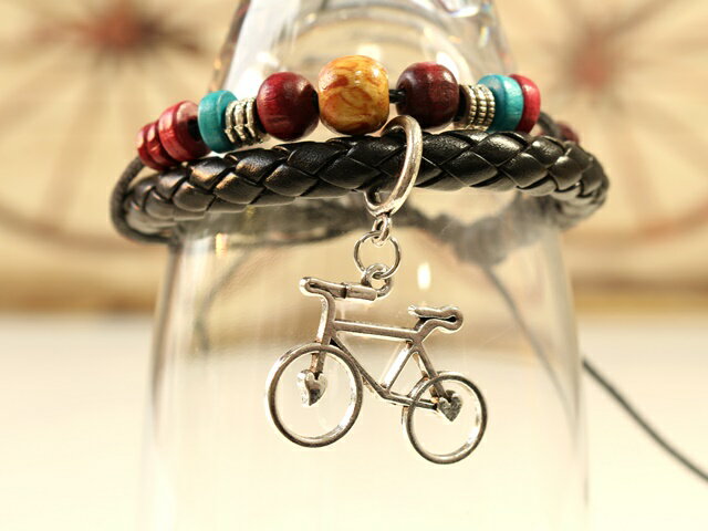 自転車モチーフギフト 送料無料/ブレスレット/ブレス レディース/ブレス メンズ/ブレス レザー/ブレス ペア/ブレス 3連/ブレス 華奢/ブレス 自転車/ブレ...