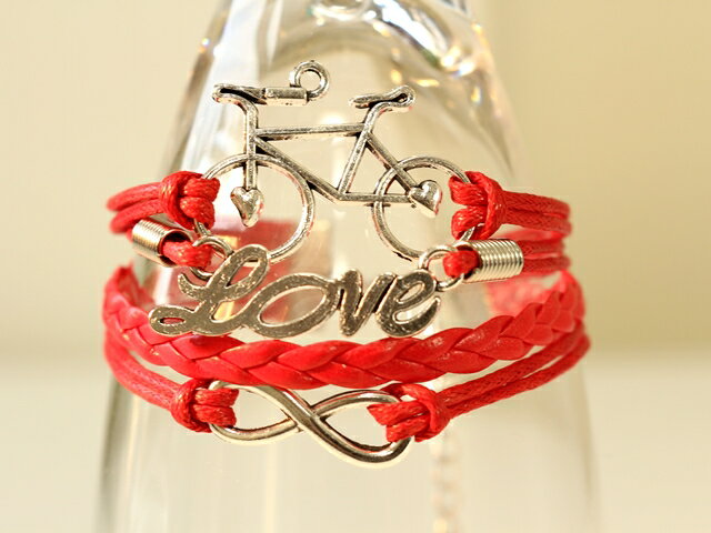 楽天スーパーSALE 50%OFF自転車モチーフギフト 送料無料ブレスレット/ブレスレット レディース/ブレスレット メンズ/ブレスレット レザー/ブレス ペア...