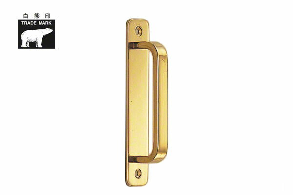 10本入 シロクマ DB-3 真チュウ角型座付取手 (木ネジ止メ) 金 小小(ピッチ79)