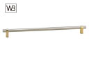 10本入 シロクマ HB-77 キャビネハンドル パールニッケル・純金 300mm(ピッチ300)