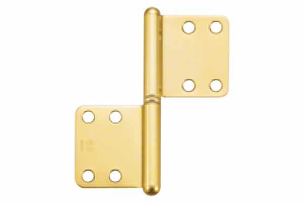 BEST(ベスト) No.195KM-2R 兼用面付旗蝶番(ラウンドコーナー) ゴールド (ネジ付)　‐ (コード195KM2-R-2)