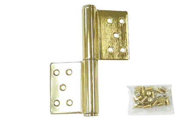 Plus/check/Dial PLUS ステンレス KJ面付旗丁番(鉄芯) 金色　3×127(右) (K-33-127 R 金色)