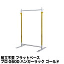 業務用 フラットベース ハンガーラック G-class600 ゴールドクローム 耐荷重100kg 幅60cm 高さ178cm キャスター無し 安定脚 組立不要 ...