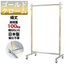 ハンガーラック S-Class600 ゴールドクローム 組立不要 業務用 耐荷重100kg 幅60cm 高さ180cm 頑丈 日本製 国産 丈夫 パイプハンガー...
