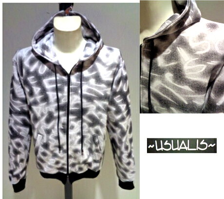 USUALIS ウザリス 秋冬(ALL) メンズ パーカートップス XL(LL)・XXL(3L) ホワイト グラデーション イタリア製 インポート 大きいサイズ...