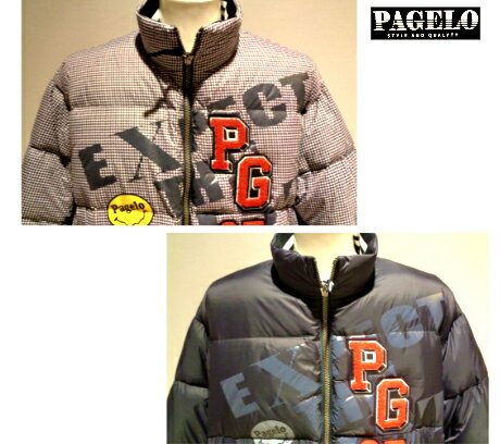 パジェロ メンズ 秋冬 ダウンブルゾン LL・L・M ギンガム・黒 大きいサイズ ダウンジャケット 紳士服 新品 正規品 暖かアウター 防寒着 40代 50代 60代 ギフト プレゼント PAGELO