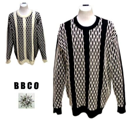 ビビコ 春夏 2024 セーター 50 48 サイズ 黒・白 日本製 ロゴデザイン サマーセーター ニット メンズ 紳士服 大きいサイズ 40代 50代 60代 正規品 BBCO 2