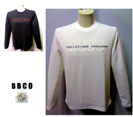 Knit Sweater - ビビコ メンズ 秋冬 2025 合繊ストレッチ 長袖Tシャツ 48・50 サイズ 白・黒 伸縮性 紳士服 大きいサイズ 30代 40代 50代 60代 ギフト 正規品 BBCO