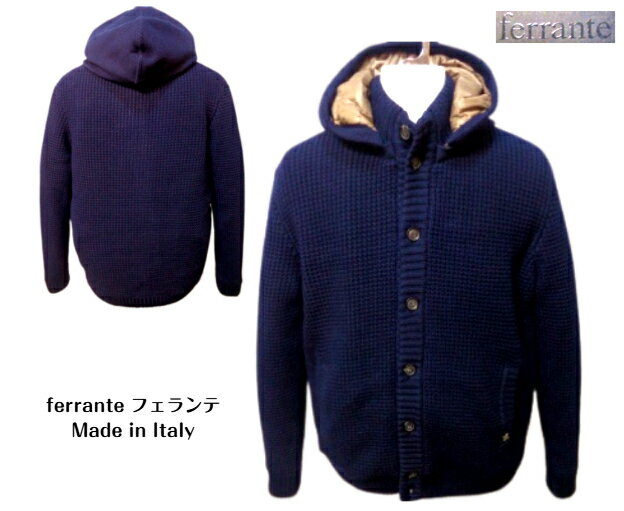 カシミア畦編みニット ferranteフェランテ XL イタリア製 ferrante