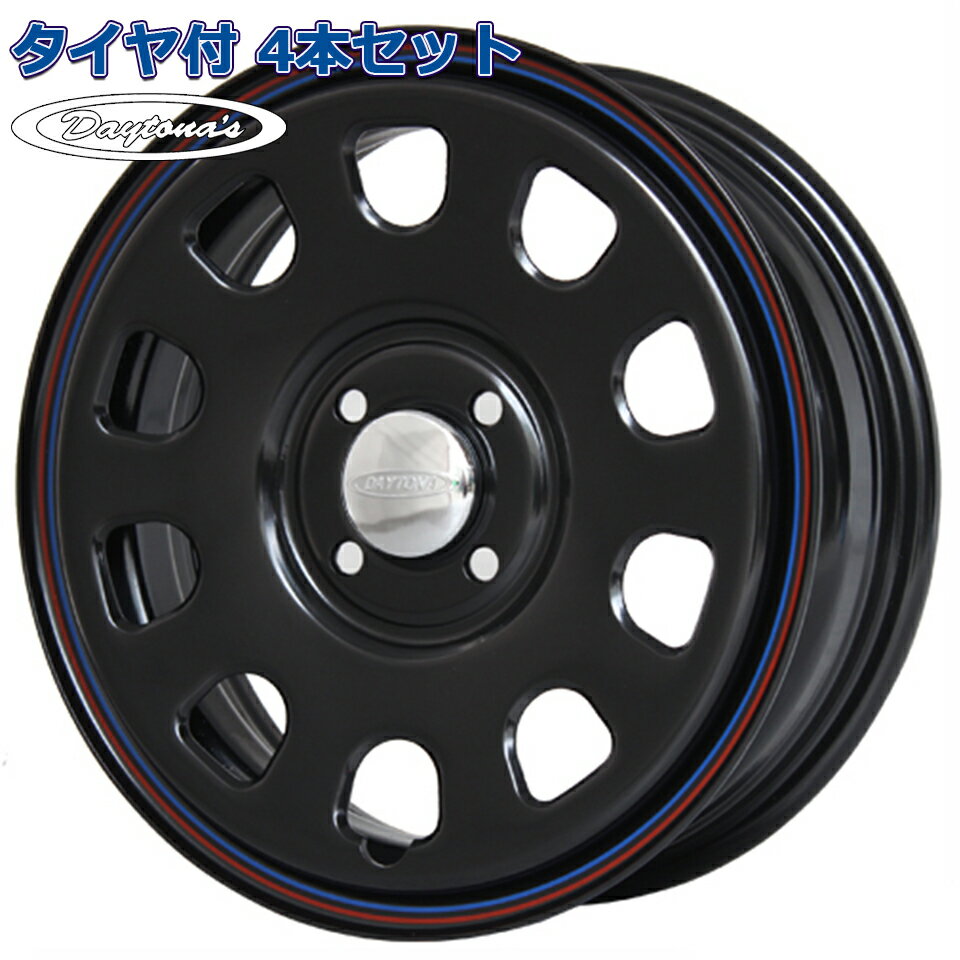 165/55R15 NEOLIN NEOGREEN デイトナ DAYTONAS G2 ブラック 15インチ 4H-100 タイヤ付ホイール4本セット ハスラー