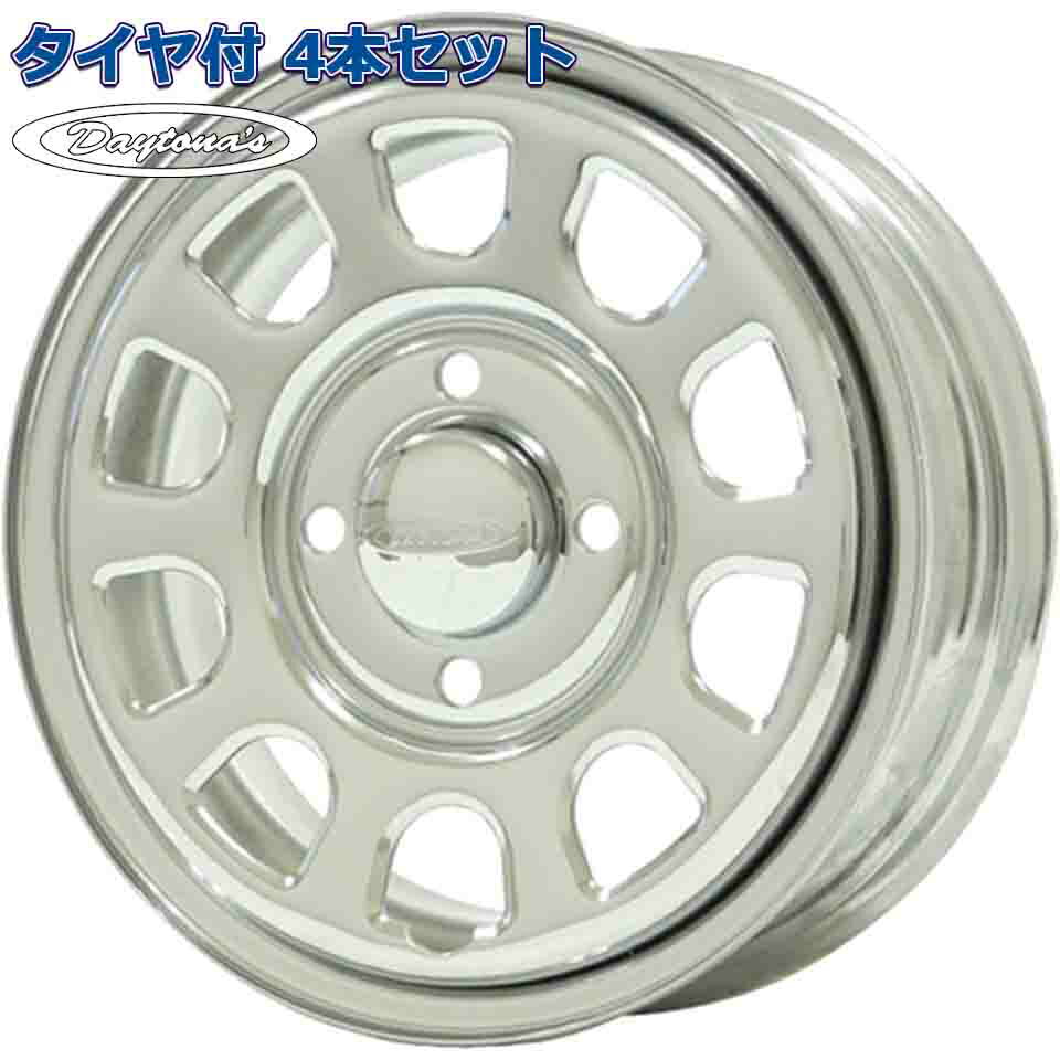 165/65R13 ZELDA SURATE HP デイトナ DAYTONAS G2 クローム 13インチ 4H-100 タイヤ付ホイール4本セット 軽自動車用