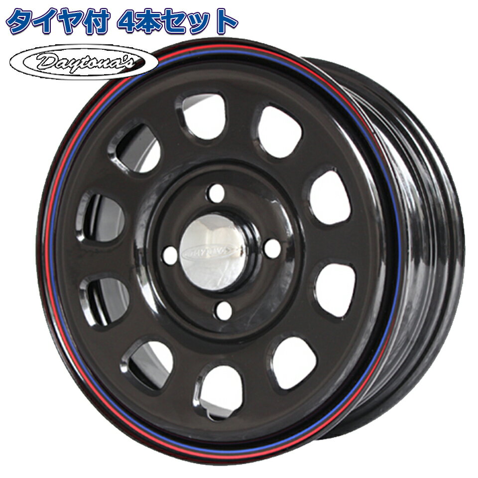 165/65R13 ZELDA SURATE HP デイトナ DAYTONAS G2 ブラック 13インチ 4H-100 タイヤ付ホイール4本セット 軽自動車用