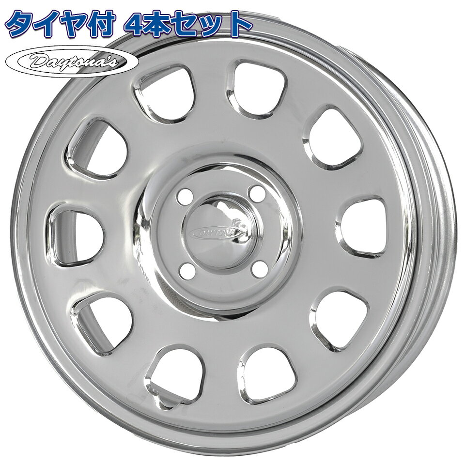 Rakuten - 165/50R15 NEOLIN NEOGREEN デイトナ DAYTONAS G2 クローム 15インチ 4H-100 タイヤ付ホイール4本セット 軽自動車用