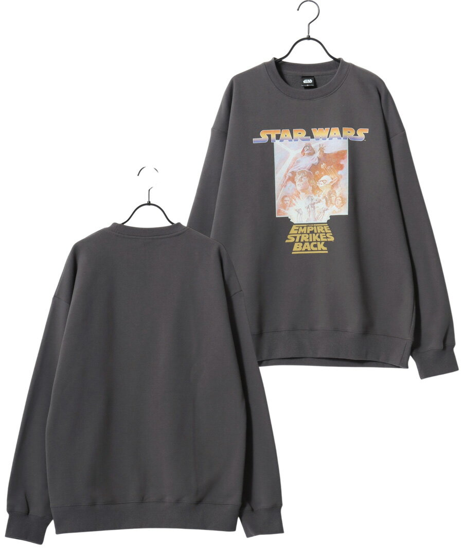 Disney/ディズニー STAR WARS/スターウォーズ オーバーサイズ 裏起毛 ピグメント風 ヴィンテージ加工 ポスターアート スウェット トレーナー/レディース メンズ