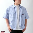 全品送料無料 GENUINE Dickies ジェニュインディッキーズ レギュラーシャツ レーヨン ストライプ 半袖 シャツ ストリート アメカジ カジュアル おしゃれ オシャレ 大人 ゆったり シルエット 大きい 大きめ ファッション メンズファッション 2L 3L 4L 5L