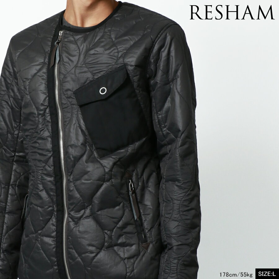 【SALE 7920円→4580円】RESHAM レーシャム ミリタリージャケット メンズ 秋冬 バイクジャケット おしゃれ 防風 アウター ナイロン ブルゾン バイカー ライダー プロテクター ポケット 30代 40代 50代 春 秋 冬 黒 M L LL XL 2L 3L RSL あす楽対応