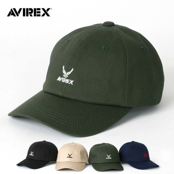 AVIREX アヴィレックス アビレックス 帽子 メンズ キャップ キャンプ 日よけ 深め 大きいサイズ ミリタリー ブランド 帽子 綿100 ロゴ 刺繍 ベースボールキャップ カジュアル 大人 30代 40代 50代 春 夏 秋 冬 黒 MRU