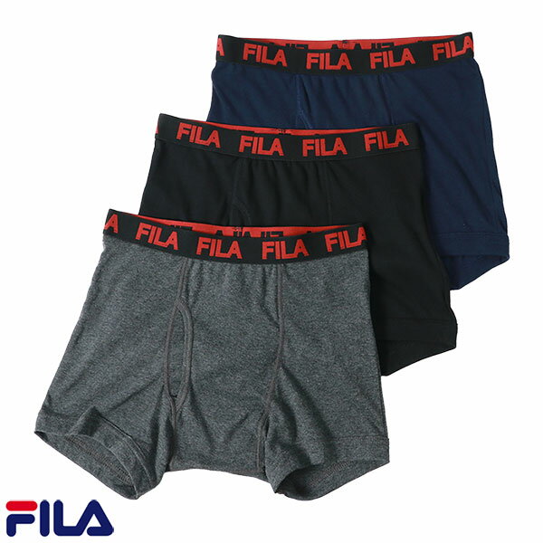 FILA フィラ ボクサーブリーフ メンズ おしゃれ 前あき セット ボクサーパンツ 大きいサイズ 3枚セット 前開き 抗菌防臭 下着 パンツ インナー アンダーウェア ブランド シンプル おしゃれ オ…