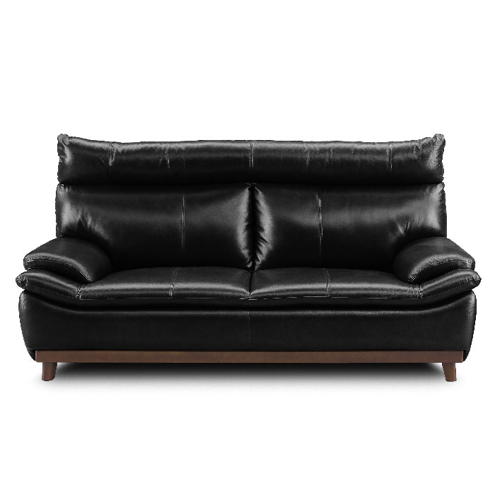 樂天商城 - 送料無料　革張り　3人掛けソファー　ハイバック　ブラック色　6色対　高級　モダン　大川家具