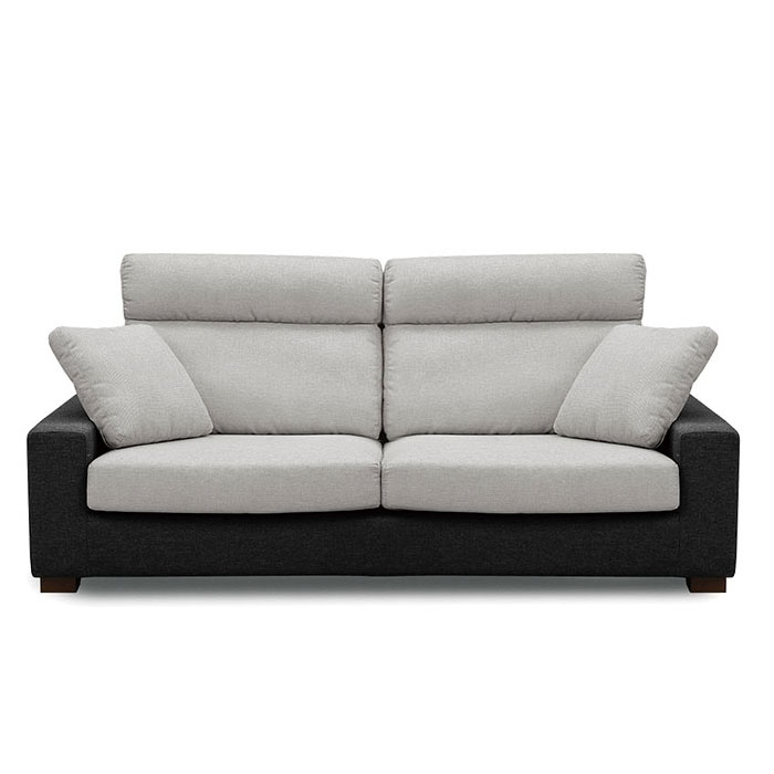 樂天商城 - 送料無料　3人掛けソファー　ツートンカラー　グレー色×ブラック色　2色対応　カウチソファー　スツール　フルカバーリング