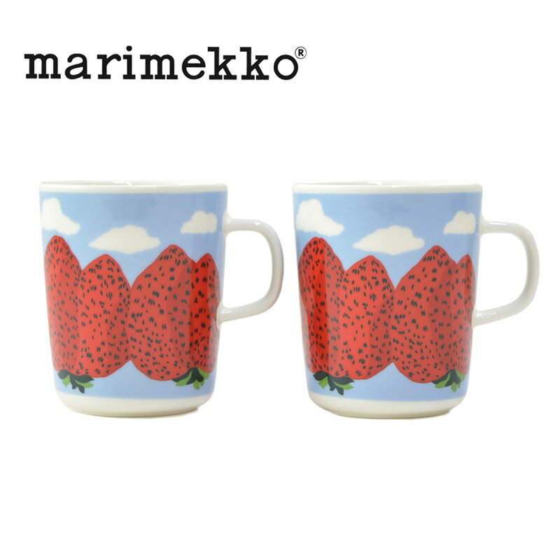 【期間限定ポイント】マリメッコ marimekko/食器/マンシッカヴォレット マグカップ [2個セット]　Mansikkavuoret /52239-4-70783【正規取扱】