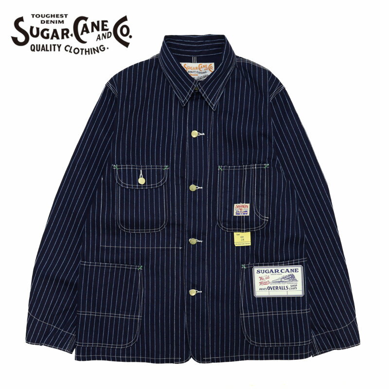 シュガーケーン SUGAR CANE/ジャケット/ WABASH STRIPE WORK COAT ウォバッシュ ストライプ ワーク コート/SC15658/メ...