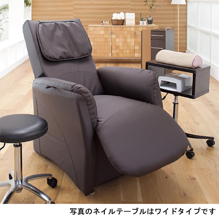美ガーデンショップのFV-506 UVネイルカート ネイルサロン ネイルテーブル ネイルデスク シンプル 白 ホワイト ウォルナット ブラウン 隙間テーブル サイドテーブル UVランプ置き ラック ネイルチェア ネイル 椅子 幅45cm 50cm 40cm 奥行 30cm 高さ60cm 70cm 80cm 昇降機能付き キャスター付き｜アングル3
